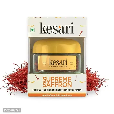 Kesari Supreme Spanish Saffron, Finest A++ Grade, Imported Organic Kesar for Health, Beauty  Cooking, All Red Saffron Threads, 1 Gram-thumb0