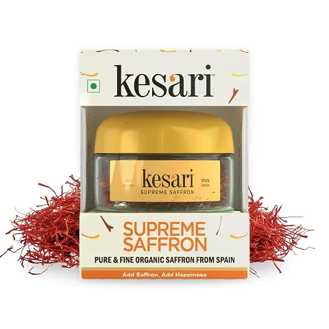 Kesari Supreme Spanish Saffron, Finest A++ Grade, Imported Organic Kesar for Health, Beauty  Cooking, All Red Saffron Threads, 1 Gram