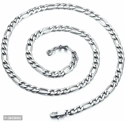 Alluring Silver Stainless Steel Chain For Men-thumb0