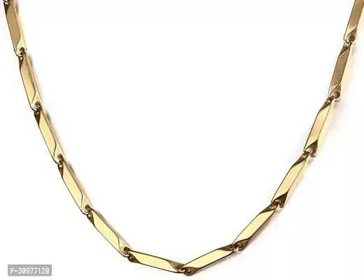 Alluring Golden Stainless Steel Chain For Men-thumb0