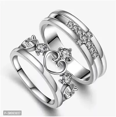 Reliable Silver Stainless Steel Couple Ring-thumb0