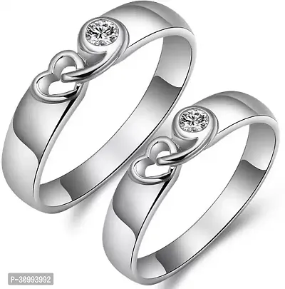 Reliable Silver Stainless Steel Couple Ring-thumb0