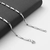 Alluring Silver Stainless Steel Chain For Men-thumb2