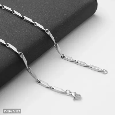 Alluring Silver Stainless Steel Chain For Men-thumb3