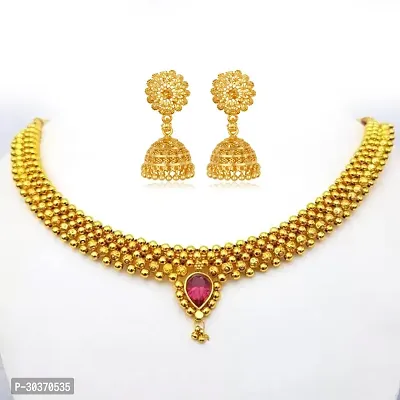 Stylish Gold Plated Alloy Jewellery Set For Women-thumb0