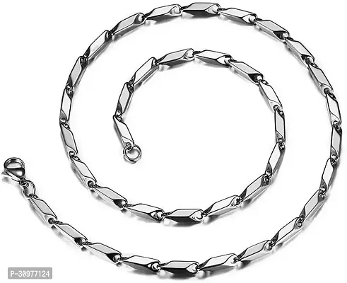 Alluring Silver Stainless Steel Chain For Men-thumb0