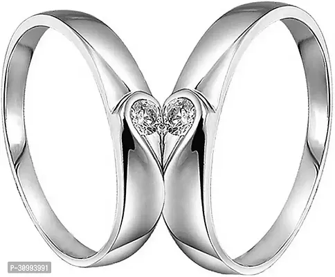 Reliable Silver Stainless Steel Couple Ring-thumb0