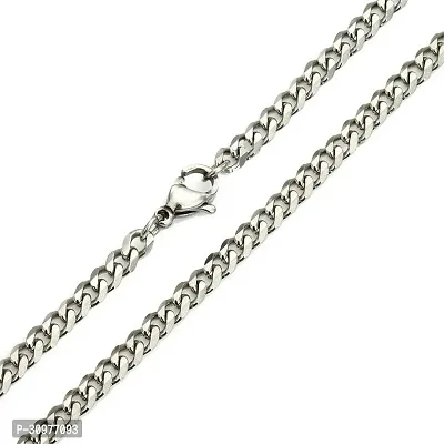 Alluring Silver Stainless Steel Chain For Men-thumb3