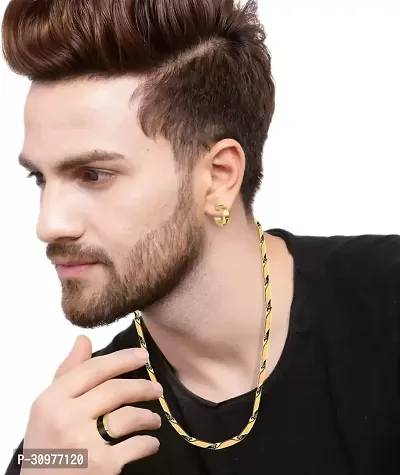 Alluring Golden Stainless Steel Chain For Men-thumb3