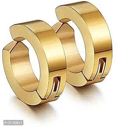 Golden Stainless Steel  Hoop Earrings For Women-thumb0