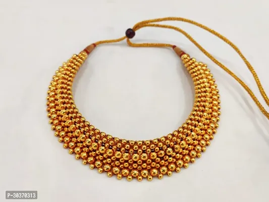 Stylish Golden Copper Choker Necklace For Women-thumb0