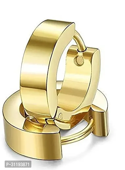 Golden Stainless Steel  Hoop Earrings For Women-thumb0