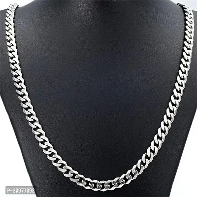 Alluring Silver Stainless Steel Chain For Men-thumb2