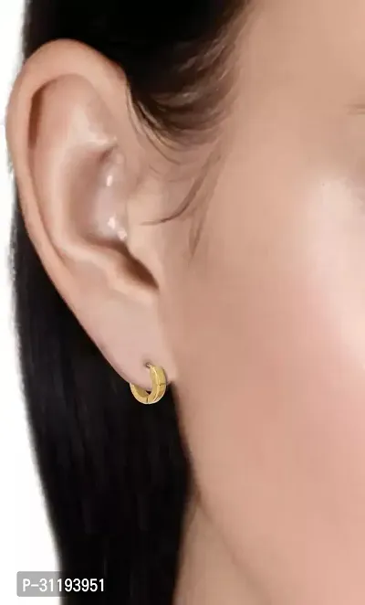 Golden Stainless Steel  Hoop Earrings For Women-thumb2