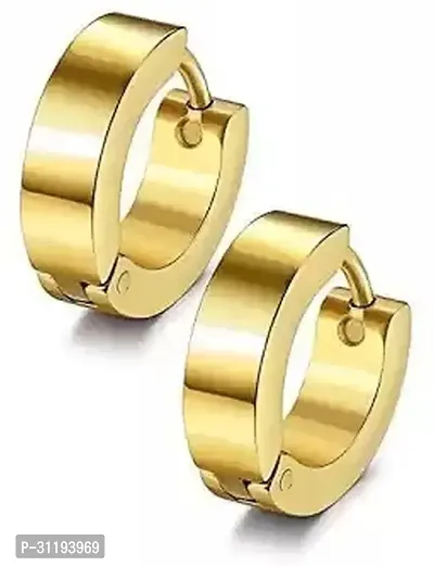 Golden Stainless Steel  Hoop Earrings For Women-thumb0