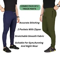 Pink Formal Men's Slim Fit Active Track Pants with Pockets | Men's Trousers for Sports, Gyming, Casual Wear (Combo Pack of 2) (M)-thumb1