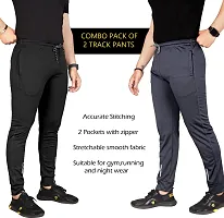 Pink Formal Men's Combo Slim Fit Active Track Pants with Pockets | Men's Trousers for Sports, Gyming, Casual Wear | Pack of 2-thumb3