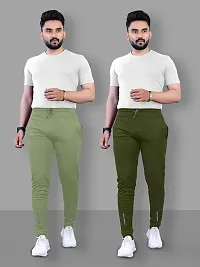 Pink Formal Men's Slim Fit Active Track Pants with Pockets | Men's Trousers for Sports, Gyming, Casual Wear (Combo Pack of 2) (S)-thumb1