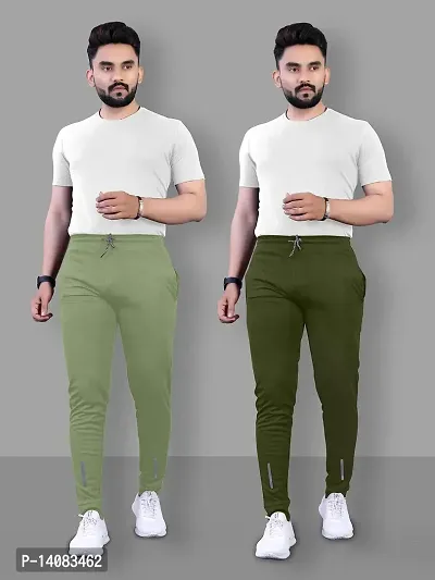 Pink Formal Men's Slim Fit Active Track Pants with Pockets | Men's Trousers for Sports, Gyming, Casual Wear (Combo Pack of 2) (S)-thumb2