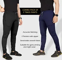 Pink Formal Men's Stylish Regular Fit Lycra Jogger Lower Track Pants | Gym Casual Wear for Men Combo-thumb2