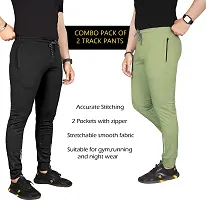 Pink Formal Men's Combo Slim Fit Active Track Pants with Pockets | Men's Trousers for Sports, Gyming, Casual Wear | Pack of 2-thumb1