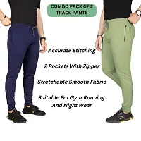 Pink Formal Men's Slim Fit Active Track Pants with Pockets | Men's Trousers for Sports, Gyming, Casual Wear (Combo Pack of 2) (2XL)-thumb1