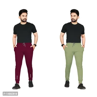 Trousers for Men Maroon and Olive COMBO (PACK OF 2).