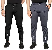 Pink Formal Men's Combo Slim Fit Active Track Pants with Pockets | Men's Trousers for Sports, Gyming, Casual Wear | Pack of 2-thumb1