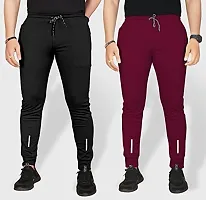 Pink Formal Men's Combo Slim Fit Active Track Pants with Pockets | Men's Trousers for Sports, Gyming, Casual Wear-thumb3