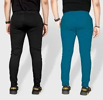 Pink Formal Men's Combo Slim Fit Active Track Pants with Pockets | Men's Trousers for Sports, Gyming, Casual Wear | Pack of 2 (XL, Black - Teal)-thumb4