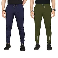 Pink Formal Men's Slim Fit Active Track Pants with Pockets | Men's Trousers for Sports, Gyming, Casual Wear (Combo Pack of 2) (M)-thumb3