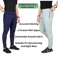 Pink Formal Men's Slim Fit Active Track Pants with Pockets | Men's Trousers for Sports, Gyming, Casual Wear (Combo Pack of 2) (XL)-thumb3