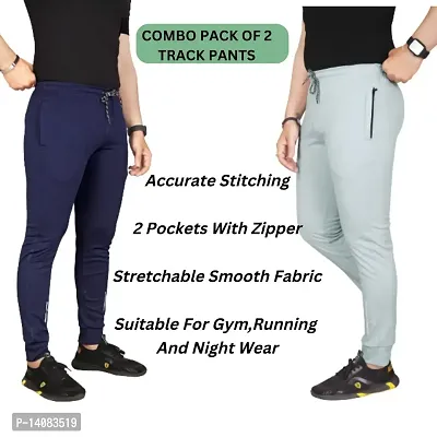 Pink Formal Men's Slim Fit Active Track Pants with Pockets | Men's Trousers for Sports, Gyming, Casual Wear (Combo Pack of 2) (XL)-thumb4