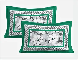 Premium Queen Size 3D Printed Cotton Double Bedsheet with 2 Pillow Covers Design Green  White Printhellip-thumb1