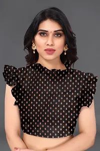 Stylish Art Silk Black Saree with Blouse piece For Women-thumb2