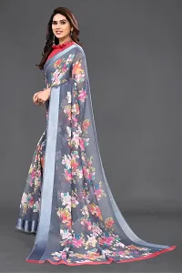 Stylish Art Silk Grey Saree with Blouse piece For Women-thumb1