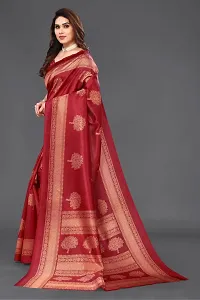 Stylish Art Silk Red Saree with Blouse piece For Women-thumb1