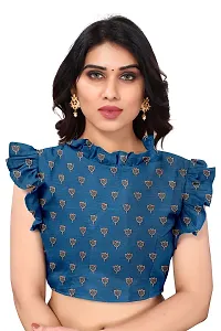 Stylish Art Silk Blue Saree with Blouse piece For Women-thumb2