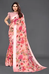 Stylish Art Silk Peach Saree with Blouse piece For Women-thumb1