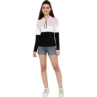 HKS Fashion Women's Cotton Trendy Hooded Neck Hoodie | Women's Designer Color Block Hooded Neck T-Shirt Pink-thumb3