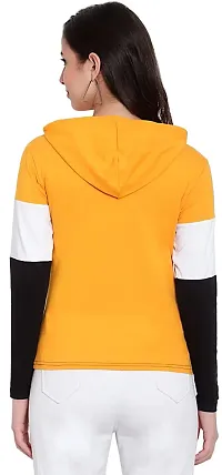 HKS Fashion Women's Hooded Neck Multicolor T-Shirts Mustard-thumb3