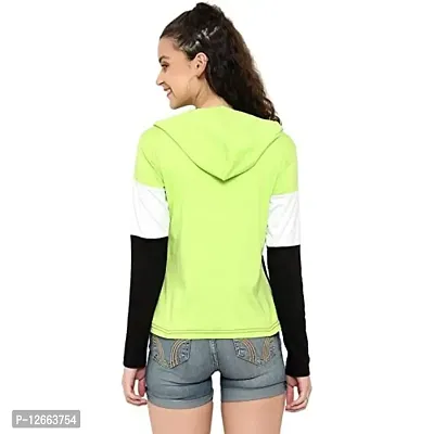 HKS Fashion Women's Cotton Blend Hooded Neck Hoodies (WM-3PNL-HD-FL-23-MRN-GRN_M_Maroon::Green_M)-thumb2