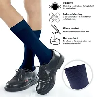 INSTEP ; step out in style School Uniform Socks For Kids/Boys/Girls Black/White/Blue Color Mid-Calf/Crew length Combed Cotton Uniform Socks Solid Pack of 3 Pair-thumb2