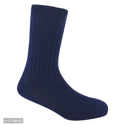 HUSSKINZ Men Formal Blue Socks Solid Mid-Calf/Crew Length socks Pack of 3 Pair-thumb2
