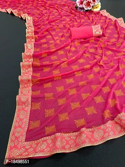 Lycra Printed Lace Work Saree with Blouse Piece