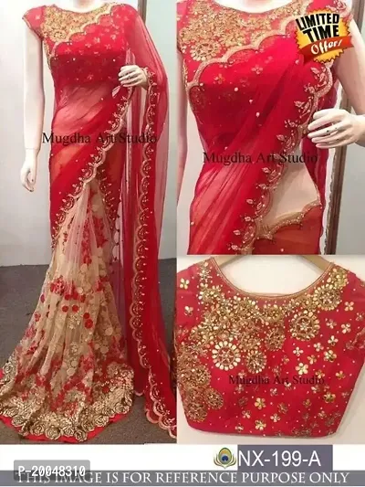 Georgette Embroidered Sarees For Women-thumb0