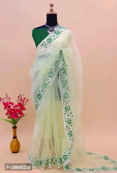 Fancy Organza Saree with Blouse Piece for Women