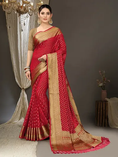Hot Selling Silk Blend Saree with Blouse piece