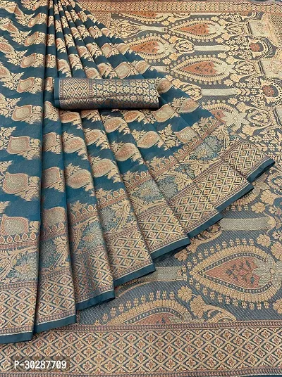 Organza Woven Design Saree With Blouse Piece