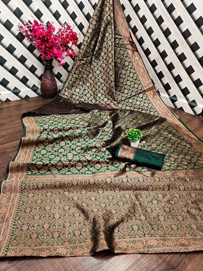 Designer Banarasi Silk Jacquard Saree with Blouse Piece